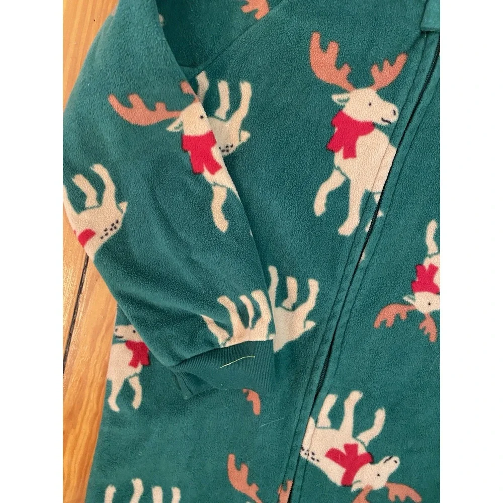 2 Carter's Kids Christmas Footie Pajamas Cookies And Reindeer Fleece Zip size 5